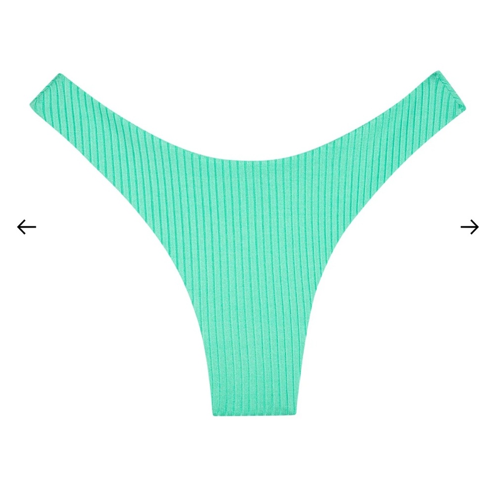 Green Ribbed Bikini Bottom